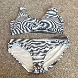 Nip Tuck.  Striped Navy & White Bikini Set - Women's Swim
